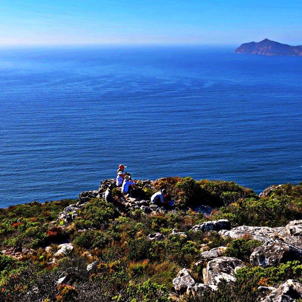 Hiking along Cape of good Hope Trail with Cape Point view
