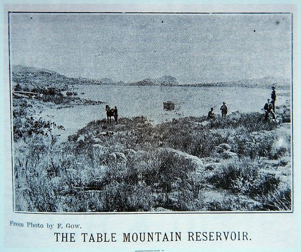 An old photo of the Table Mountain reservoir