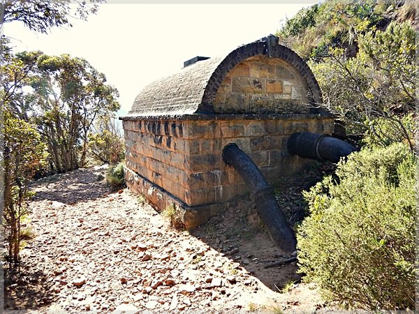 water pumping structure on Table Mountain pipe track