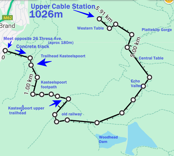 Kasteelspoort to Upper Cable Station