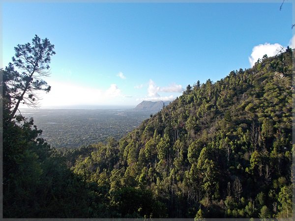 Hiking above the east facing flanks of Table Mountain