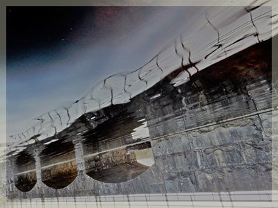 reflection of Woodhead Dam Wall, Table Mountain