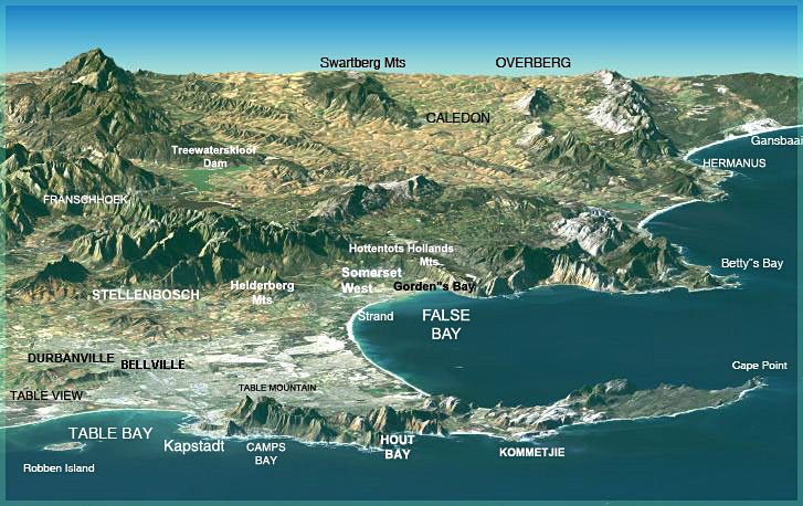 Table Mountain birds-eye from Space