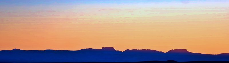 long profile of cederberg mountains from tankwa